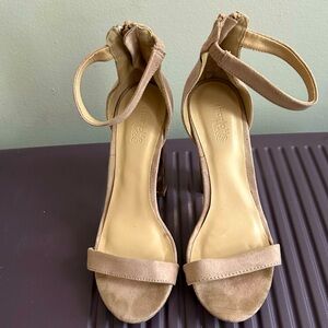Prom Dance Wedding Tan Beige Gold Pink Chunky Faux Suede patent platform shoes